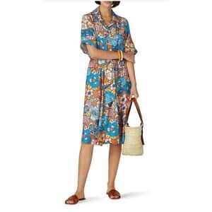 Dodo Bar Or Nancy Midi Shirt Multicolor Floral Printed Multicolor Size Small